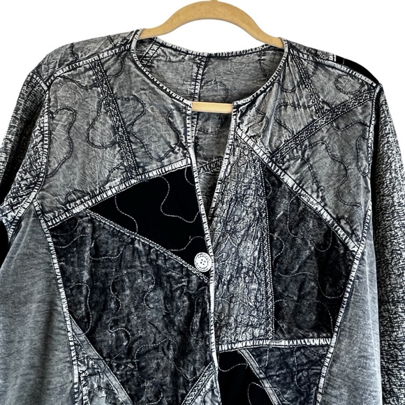 PARSLEY & SAGE Reversible Mixed Media Patchwork Quilted Jacket Embroidered XL - Picture 3 of 14